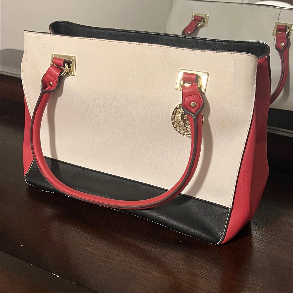 Elegant Red and White Tote Bag
